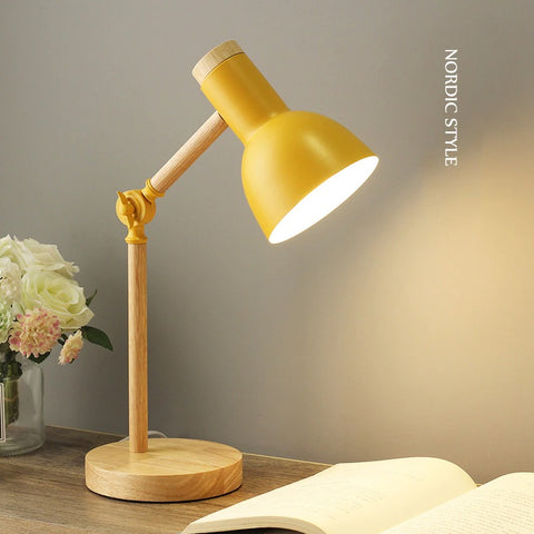 LED Folding Nordic Wooden Desk Lamp