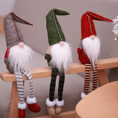 CUTE SITTING LONG-LEGGED ELF FOR CHRISTMAS DECORATION