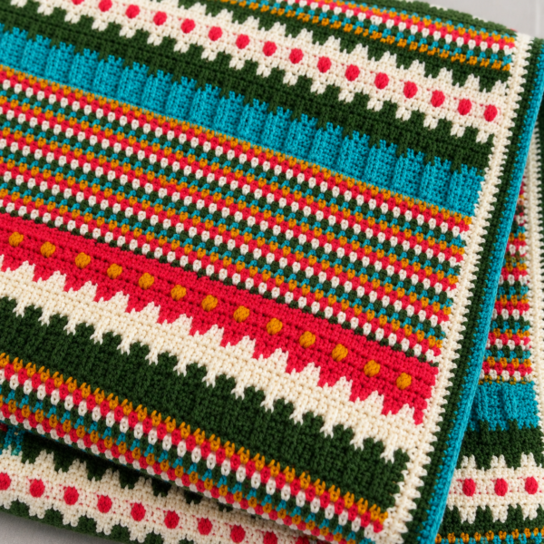 1a60a4af-86de-416b-849f-4ec5d3cf743b Merry Christmas Crochet Blanket Pattern PDF – Colorful Christmas Throw