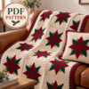 Christmas Star Throw & Pillow Crochet Pattern – Digital PDF