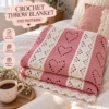 Cozy Crochet Heart Throw Blanket Hearts & Diamonds Crochet Throw Pattern PDF – Romantic Textured Blanket