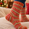 Cozy Hand-Knit Holiday Socks-3 Christmas Crochet Socks 2026 – Digital PDF Pattern