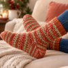 Cozy Hand-Knit Socks by Candlelight-4 Christmas Crochet Socks 2026 – Digital PDF Pattern