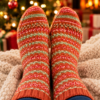 Cozy Handmade Christmas Socks-2 Christmas Crochet Socks 2026 – Digital PDF Pattern