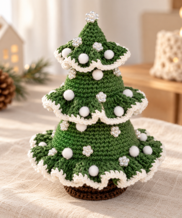 Crocheted Christmas Tree Centerpiece Crochet Christmas Tree Pattern – Festive Amigurumi PDF