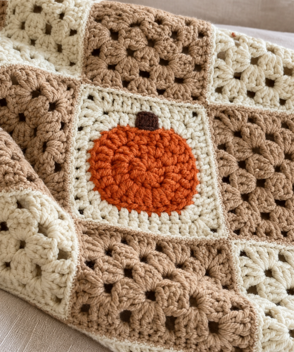 Pumpkin Granny Square Crochet Pattern PDF – Autumn Crochet Design
