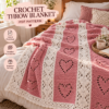 Romantic Crochet Heart Throw Pattern Hearts & Diamonds Crochet Throw Pattern PDF – Romantic Textured Blanket
